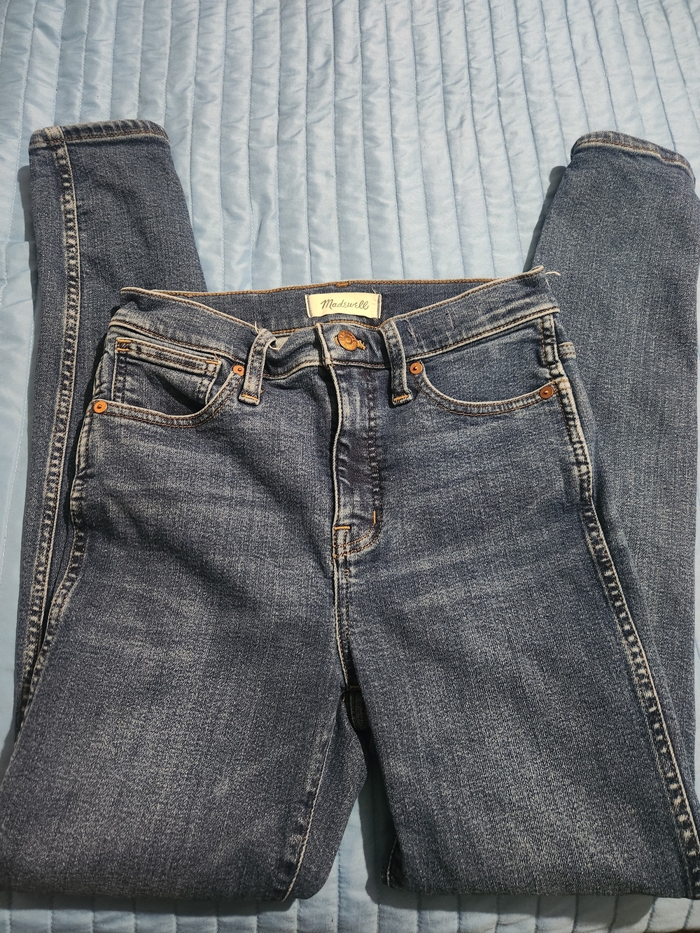 Madewell High-Rise Slim Jeans in Dark Blue Wash